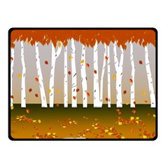 Birch Trees Fall Autumn Leaves Fleece Blanket (small) by Sarkoni