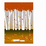 Birch Trees Fall Autumn Leaves Small Garden Flag (Two Sides) Front