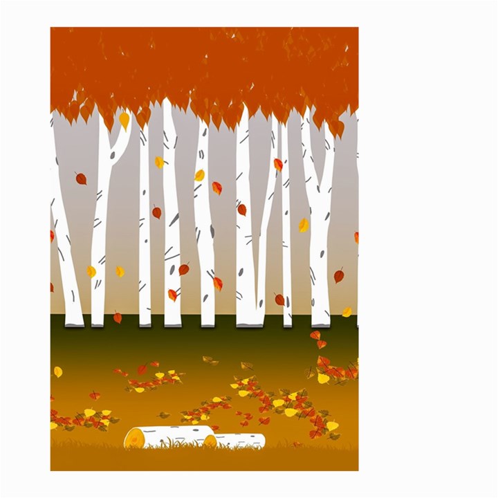 Birch Trees Fall Autumn Leaves Small Garden Flag (Two Sides)