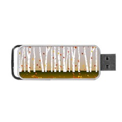 Birch Trees Fall Autumn Leaves Portable Usb Flash (two Sides) by Sarkoni