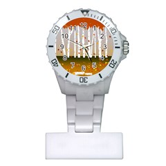 Birch Trees Fall Autumn Leaves Plastic Nurses Watch by Sarkoni