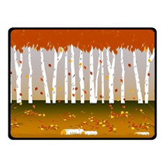 Birch Trees Fall Autumn Leaves Two Sides Fleece Blanket (small) by Sarkoni