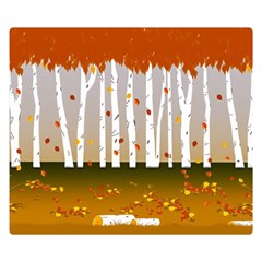 Birch Trees Fall Autumn Leaves Two Sides Premium Plush Fleece Blanket (small) by Sarkoni