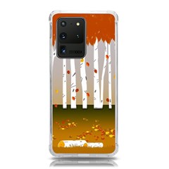 Birch Trees Fall Autumn Leaves Samsung Galaxy S20 Ultra 6 9 Inch Tpu Uv Case by Sarkoni