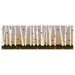 Birch Trees Fall Autumn Leaves Banner And Sign 12  X 4  by Sarkoni