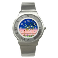 Vector Graphic Illustration Wallpaper Stainless Steel Watch by Sarkoni