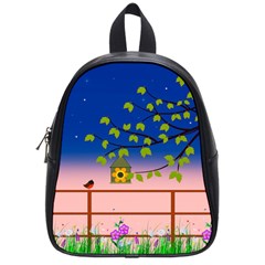 Vector Graphic Illustration Wallpaper School Bag (small)