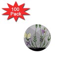 Flower Butterfly Pot 1  Mini Magnets (100 pack)  Front