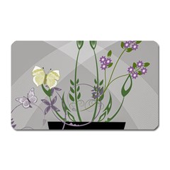 Flower Butterfly Pot Magnet (rectangular) by Sarkoni