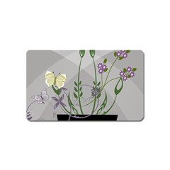 Flower Butterfly Pot Magnet (name Card) by Sarkoni