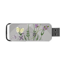 Flower Butterfly Pot Portable Usb Flash (two Sides) by Sarkoni