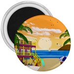 Vector Graphic Clipart Beach House 3  Magnets Front