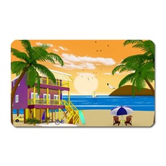 Vector Graphic Clipart Beach House Magnet (rectangular) by Sarkoni