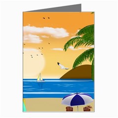 Vector Graphic Clipart Beach House Greeting Card by Sarkoni