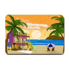 Vector Graphic Clipart Beach House Small Doormat by Sarkoni