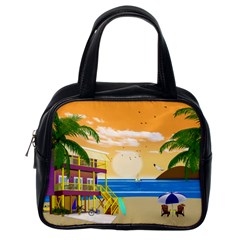 Vector Graphic Clipart Beach House Classic Handbag (one Side) by Sarkoni