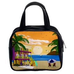 Vector Graphic Clipart Beach House Classic Handbag (two Sides) by Sarkoni