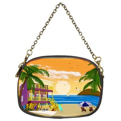 Vector Graphic Clipart Beach House Chain Purse (one Side) by Sarkoni