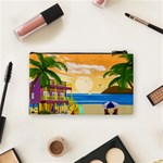 Vector Graphic Clipart Beach House Cosmetic Bag (Small) Back