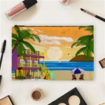 Vector Graphic Clipart Beach House Cosmetic Bag (Large) Front