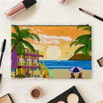 Vector Graphic Clipart Beach House Cosmetic Bag (Large) Back