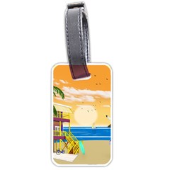 Vector Graphic Clipart Beach House Luggage Tag (one Side) by Sarkoni