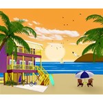 Vector Graphic Clipart Beach House Deluxe Canvas 14  x 11  (Stretched) 14  x 11  x 1.5  Stretched Canvas