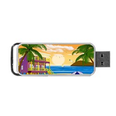 Vector Graphic Clipart Beach House Portable Usb Flash (two Sides) by Sarkoni