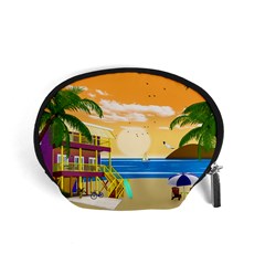 Vector Graphic Clipart Beach House Accessory Pouch (small) by Sarkoni