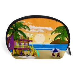 Vector Graphic Clipart Beach House Accessory Pouch (large) by Sarkoni