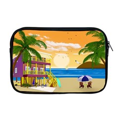 Vector Graphic Clipart Beach House Apple Macbook Pro 17  Zipper Case by Sarkoni