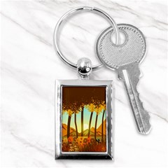 Mountains Fall Flowers Key Chain (rectangle) by Sarkoni