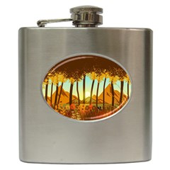 Mountains Fall Flowers Hip Flask (6 Oz) by Sarkoni