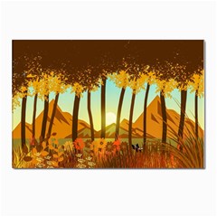 Mountains Fall Flowers Postcard 4 x 6  (pkg Of 10) by Sarkoni