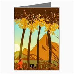 Mountains Fall Flowers Greeting Card by Sarkoni