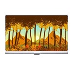 Mountains Fall Flowers Business Card Holder Front