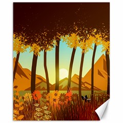 Mountains Fall Flowers Canvas 16  X 20  by Sarkoni