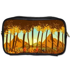 Mountains Fall Flowers Toiletries Bag (one Side) by Sarkoni