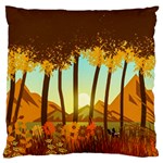 Mountains Fall Flowers Large Premium Plush Fleece Cushion Case (One Side) Front