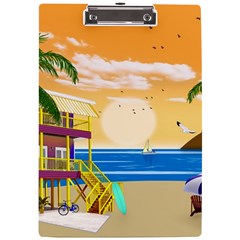 Vector Graphic Clipart Beach House A4 Acrylic Clipboard