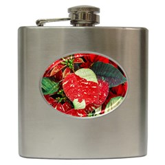 Poinsettia Christmas Star Plant Hip Flask (6 Oz) by Sarkoni