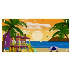 Vector Graphic Clipart Beach House Banner And Sign 6  X 3  by Sarkoni