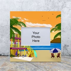 Vector Graphic Clipart Beach House White Box Photo Frame 4  X 6  by Sarkoni