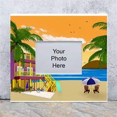 Vector Graphic Clipart Beach House White Wall Photo Frame 5  X 7  by Sarkoni