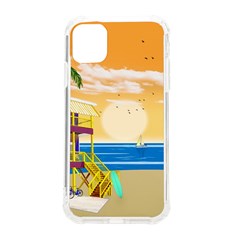 Vector Graphic Clipart Beach House Iphone 11 Tpu Uv Print Case by Sarkoni