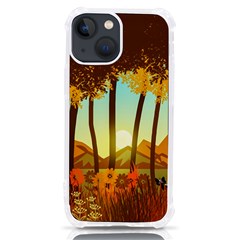 Mountains Fall Flowers Iphone 13 Mini Tpu Uv Print Case by Sarkoni