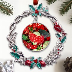 Poinsettia Christmas Star Plant Metal X mas Wreath Holly Leaf Ornament by Sarkoni