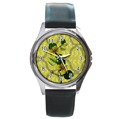 Flower Blossom Round Metal Watch by Sarkoni