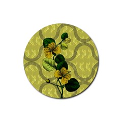 Flower Blossom Rubber Coaster (round) by Sarkoni