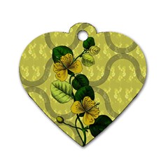 Flower Blossom Dog Tag Heart (two Sides) by Sarkoni